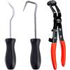 Swpeet Set di 3 morsetti per pantaloni, inclusi 2 paia di pantaloni con gancio rimovibile a 45° e pantaloni a fascia piatta a 45° Clamp Plier Angled Swivel Jaw Locking Car Water Pipe Perfect for Hose