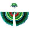 Proumhang Costume per bambini con ali di uccello per età da 3 a 8 anni,gufo di uccello e maschera di pavone vestito da gufo, maschera per occhi e ali di feltro,Halloween,Stile 3