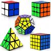 Coolzon Speed Cube Set, 5 Pack Magic Cubes 2x2 + 3x3 + 4x4 + Pyraminx + Megaminx Cubo Magico per Bambini Adulti Puzzle Cubes con PVC adesivo