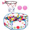 DHSBGWSX 1 Vasca Con Palline Pop-Up, 1 Canestro Da Basket Con 2 Ventose E 2 Palline, Vasca Con Palline Pieghevole, Vasca Con Palline Da Gioco Per Bambini, Vasca Con Palline Da Gioco All'Aperto