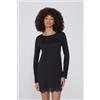 Tezenis Camicia Da Notte Manica Lunga In Viscosa E Pizzo Donna Nero