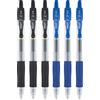 Pilot G2 pens retractable Gel Roller ballpoint Extra Fine 05 pt Black & Blue Bundle (6)