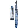 Asvine V126 Penna stilografica con riempimento a vuoto, pennino extra fine, acrilico blu con vortice, grande capacità con confezione regalo