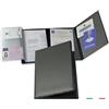 Pubblimania Portadocumenti Auto Moto, chiusura a 3 ante + portacard, Made in Italy. Per libretto, card, assicurazione, bollo o documenti da viaggio (Nero Carbonio)