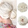 JJstar Fiocchi finti grandi elastici per capelli da donna con capelli ricci naturali ondulati per capelli ricci e treccine extension per capelli, fiocco sintetico arruffato per donne (biondo platino)