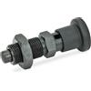 Ganter Normelemente GN 817-4-4-CK 817-4-4-CK-Bullone di bloccaggio con Blocco, Nero, Rastweg l1: 4mm