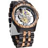 Tiong Orologio da uomo in legno di bambù, design geometrico invertito, orologio analogico al quarzo per uomo, orologio in legno fatto a mano, Retrò