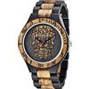 Tiong Orologi in legno da uomo Bamboo Handmade Handmade Al Quarzo Al Quarzo Scheletro Reticolo orologio in legno