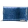 J JONES JENNIFER JONES Jennifer Jones - Portafoglio da donna in vera pelle, effetto coccodrillo, con protezione RFID, Colore: blu, M - Style 1