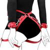 Qoosea SM Bondage Set, BDSM Bondage Manette e Manette per Cosce Giocattoli Sessuali per Principianti, Sexy Punk Pelle Gamba Imbracatura Giocattoli Sessuali Fetish con Manette per Coppie