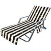 FANSU Telo Mare per Lettino da Spiaggia, Microfibra Portatile Asciugamano Mare con Tasche, Ideale per Asciugamano Sportivo, Asciugamano da Viaggio, Asciugamano da Bagno (75x210cm,Strisce Bianche)