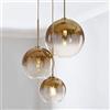 KDLK Moderna regolabile Tavolo lampada a sospensione, 3 sottile sfera di pendenza di vetro Lampada a sospensione altezza, regolabile Lampadario E27 luce di soffitto for sala da pranzo Soggiorno Camera da l