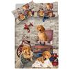 IL BOTTEGONE Copripiumino Stampa Digitale, Letto Matrimoniale Due Piazze, 100% Cotone set completo sacco e Due federe Disegno Doggy