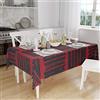 Bonamaison, Antimuffa, Antimacchia, Asciugatura rapida, Impermeabile, Lavabile in lavatrice, 100% Poliestere, Tovaglia Moderno, rosso nero, 140 x 160 Cm - Progettato e Prodotto in