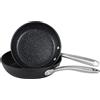 PRESTIGE Padella antigraffio in alluminio, confezione da 2 pezzi, 21 cm e 25 cm (M.O), colore: nero