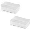 cyclingcolors 2x contenitori di plastica con coperchio trasparente quadrato Piccoli Flaconi da Viaggio trasparente con tappo Bottiglia aereo 3,8 x 5,8 x 1,6 cm