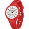 BIEWO Orologio da polso da donna, impermeabile fino a 5 atm, per bambini, facile da leggere, semplice, minimalista, analogico, al quarzo, cinturino in silicone, Rosso, Cinturino