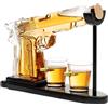 Focenat Set di Decanter per Whisky, Decanter Whisky Personalizzato, Decanter Whisky Vetro, Bicchieri da Whisky Particolari, Set di Decanter per Whisky e Bicchieri per Liquori/Bourbon/Vodka