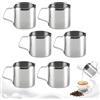 WIYETY 6 bricco per latte in acciaio inox, 90 ml, mini brocca per latte da 3 oz, piccolo brocca per caffè e cappuccino, latte