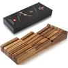 XINZUO Cassetto Blocco di Coltelli da Cucina in Legno di Acacia -43,6x18,4x5,3cm Ceppo Portacoltelli Universale per Cassetto (Senza Coltelli) -4 Coltelli Lunghi+6 Corti+1 Acciarino per Affilare
