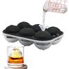 Bangp Stampo per cubetti di ghiaccio in silicone, XXL, 6 cm sfera vassoio per cubetti di ghiaccio con coperchio, ideale per gelatine, succo di latte, cioccolato o cocktail, whisky e imbuto di plastica