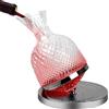 Granvoo Decanter per Vino 1500ML, Decanter Vino Rosso Rotazione 360°, Caraffa Aeratore in Cristallo Vetro, Senza Piombo, Caraffa per Vino Soffiato a Mano, Vino Accessori, Regalo di Inaugurazione Casa