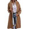 Sunnyuk Primaverile Cappotto Donna in Misto Lana, Cammello Antivento Maniche Lunghe Trench con Risvolto, Sfiancato Chic Doppiopetto Taglie Forti con Bottoni Cappotti, Elegante Moda di Lana Cappotto