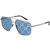 Gucci Gg0941s Occhiali, Silver-Argento-Blu, 60 Uomo