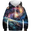 VesFy Universo colorato Giacca Hoodie Cappuccio Stampa 3D Pianeti Uomo Felpe Felpa Traspirante Pullover Casual Maniche Lunghe Cappotto per Bambini con Teens per Bambini E Ragazzi 8-10Y