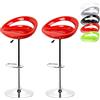 RELOVE Pack 2 sgabelli con Base in Cromo e Seduta Rotonda, ABS，Sgabelli Bar Cucina Design Moderno Base in Acciaio-Rosso -2pc