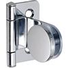 Sugatsune LAMP - Cerniera per porta in vetro rotondo, interno in legno - vetro, cerniera per porte in vetro/acrilico, acciaio cromato
