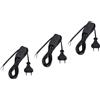 Meister Cavo europeo con interruttore - 2 metri - nero - 3 pezzi in pratico set - tubo in plastica H03VVH2-F2X0,75 - 2 fili - IP20 / cavo di collegamento con spina europea/cavo di collegamento /