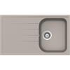 SCHOCK | Lavello Cucina Lithos D100 1 Vasca con Gocciolatoio, Vasca Reversibile, Materiale Cristalite®, Grigio Tortora, 860x500mm