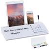 DEWUR lavagna lavagna da scrivania in vetro lavagna memo piccola dock supporto per cellulare supporto per tablet supporto per tastiera organizer da scrivania con accessori per ufficio bianco