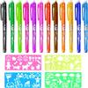 GOSHIES Set di 12 penne a sfera cancellabili in gel multicolore con 4 tavole da disegno per lavori artistici, libri da colorare, disegno, schizzi