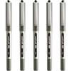 Uni-Ball Penna rollerball UB-157 Eye Fine, inchiostro nero Uni-ball Super Ink, pennino da 0,7 mm, confezione da 5 pezzi