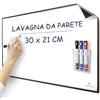 PREVIS Lavagna Magnetica Adesiva da Parete Cancellabile A4 30X21CM con 3 Pennarelli - Foglio Lavagna Cancellabile per Cucina, Camera, Ufficio, Garage... Non Danneggia le Pareti