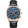 Anthony James Orologio da polso automatico classico da uomo, con retro in acciaio inox, analogico, cinturino in pelle, cronografo, assemblato a mano, resistente all'acqua e ai graffi