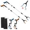 mumisuto 2pcs Pinza Raccogli Oggetti Pieghevole,109cm Pinza Telescopica Pieghevole,Testa Rotante a 360 Gradi,Bastone a Braccio con Punta Magnetica a Forte Presa,Portatile Pinza Raccogli Rifiuti Pinza Morsetto