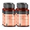pureclinica Collagene marino UltraColl 1000mg x 720 compresse (4 bottiglie da 180 compresse - 1-2 anni di fornitura). L'unico collagene anti-invecchiamento brevettato di tipo I, II, III e VII