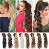 MY-LADY Coda di Cavallo Clip in Hair Extension Capelli Riccio Parrucchino Claw on Ponytail Estensioni Sintetiche Posticci Donna 60cm Ricci Nero scuro