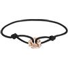 Liebeskind Berlin LJ-1645-B-21 - Bracciale in tessuto con ciondolo in acciaio INOX, colore: oro rosa, 21 cm, Acciaio inossidabile, Nessuna pietra preziosa