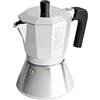 PINTINOX Capri Full induction, Caffettiera Moka 6 Tazze in Alluminio, adatta a tutti i piani cottura compresa l'induzione, Manico Antiscottatura