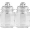 Ideen mit Herz Bomboniera in vetro | Set di 2 | ottagonali | Con coperchio in vetro | 8 cm x 8 cm x 12,5 cm | Capacità: 230 ml