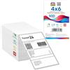 Double Dragon 100 x 150 mm (4 x 6), 500 Etichette Fanfold Premium Rivestite, Adesivo Permanente, Compatibili con Stampanti Zebra, MUNBYN, Rollo, TSC, Toshiba, Citizen (1 Confezione)