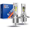 SANHE Lampadine H4 LED per Automobili Moto Come Abbaglianti e Anabbaglianti, 20000LM 6500K Bianco Freddo Sostituzione Lampada Alogena, Fanless Design, Plug and Play (2 pezzi)