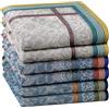 HOULIFE - Fazzoletto da uomo in tessuto spesso, 100% cotone morbido, blu retrò, classico, per uso quotidiano, set di 3/6 pezzi, 42,5 x 42,5 cm Mixte - 6 Pièces Taglia unica