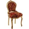 ITALUX MORE LIGHT Poltroncina in stile Barocco moderno legno oro e tessuto rosso damascato dimensioni H88x46x46 cm