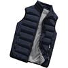 Generic Piumino da uomo leggero - Piumino trapuntato senza maniche con cerniera, gilet isolante impermeabile da uomo, caldo e antivento, ideale per escursioni, viaggi e uso quotidiano, Blu scuro, 4XL