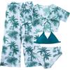 Adigau Costume da bagno per ragazze 4 pezzi Set Bikini Halet Top Slip da bagno con copricostume stampato 8-12 anni, verde scuro, 8 anni
